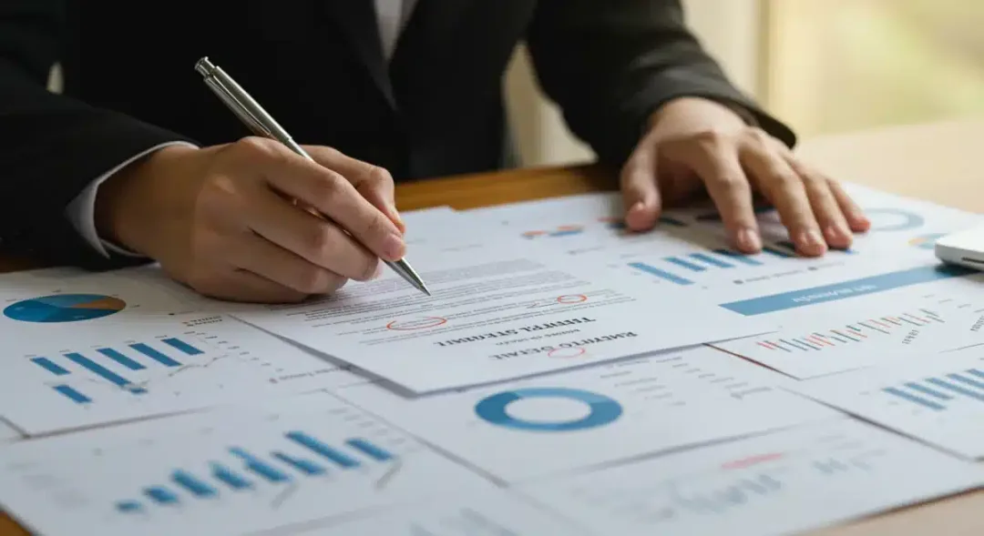 Signing official documents for retirement benefits and financial planning.