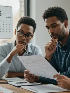 Small business owners reviewing 2026 tax code changes documents