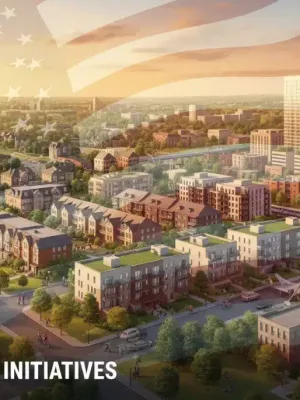 Diverse housing symbolizing federal affordable housing initiatives