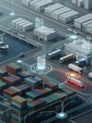 Global supply chain network with shipping containers and logistics, 2026 outlook