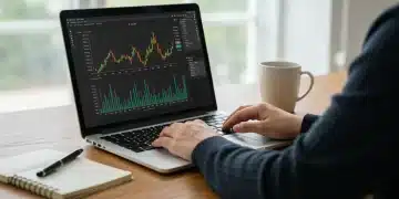 Financial professional analyzing 401(k) contribution data on a laptop, planning for 2026 retirement savings.