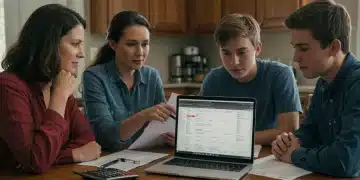 Family reviewing 2026 FAFSA changes on a laptop for financial aid planning.