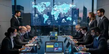 Professionals discussing new federal AI guidelines for businesses in 2026