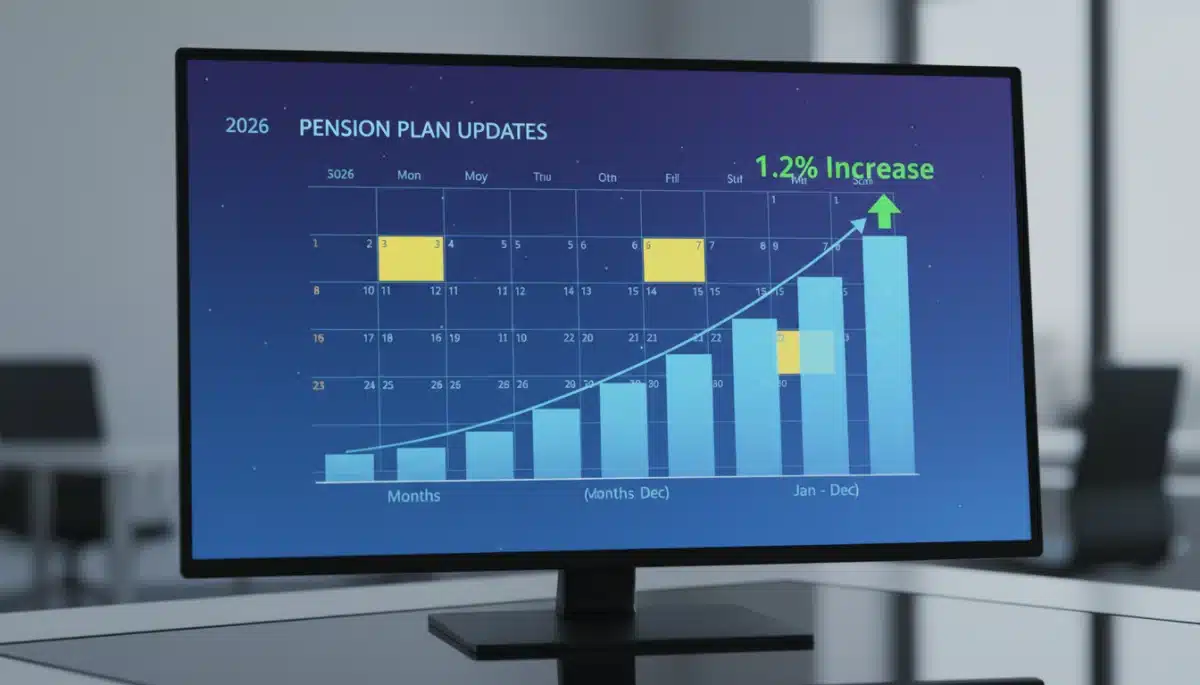Digital graph illustrating 1.2% pension increase for 2026
