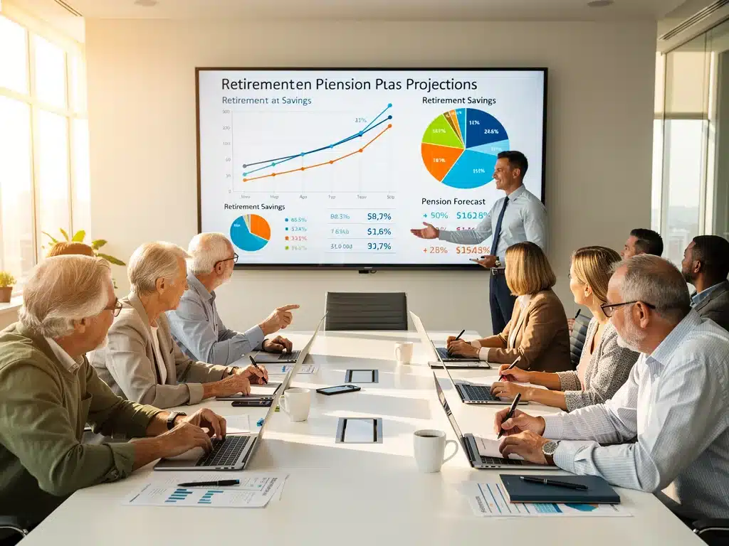 Diverse group attending a financial planning seminar on retirement