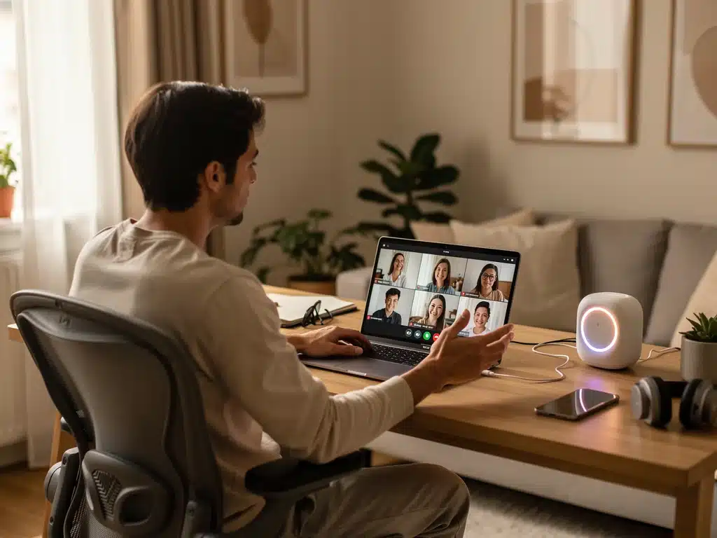 Employee utilizing technology for work-life balance and benefits.